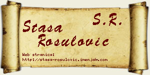 Staša Rošulović vizit kartica